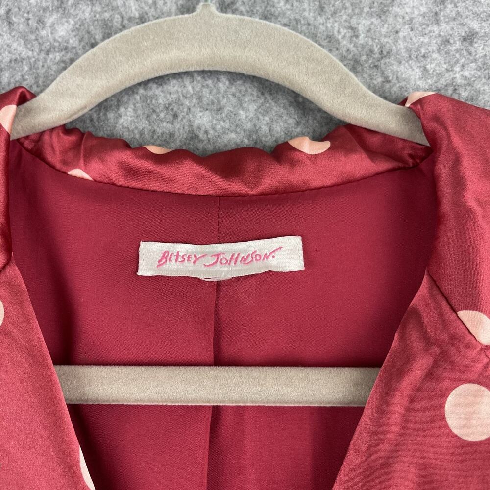 Vintage Betsey Johnson Silk Dress Womens Small Pink Polka Dot Retro Whimsy USA - Picture 5 of 16